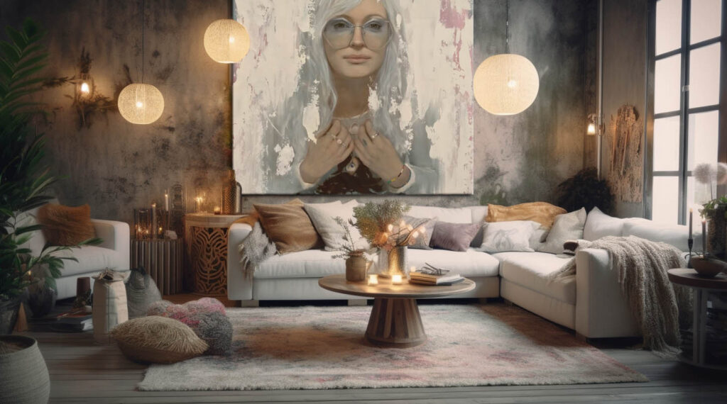 Obraz do salonu boho