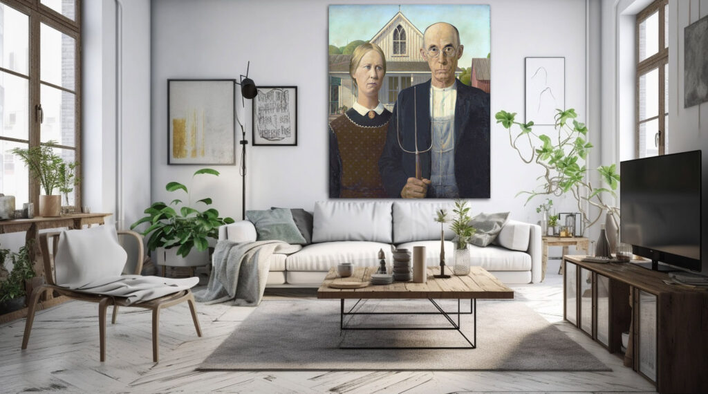 obraz do salonu w stylu rustykalnym