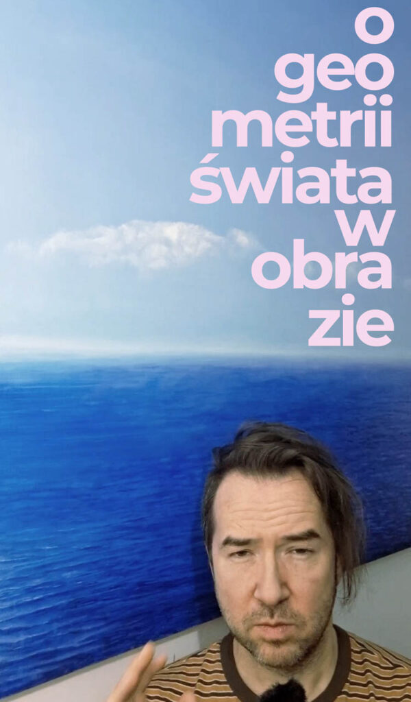 Thumbnail artykułu o malarstwie Tomasza Pilikowskiego przedstawiający horyzont morza i autora obrazu