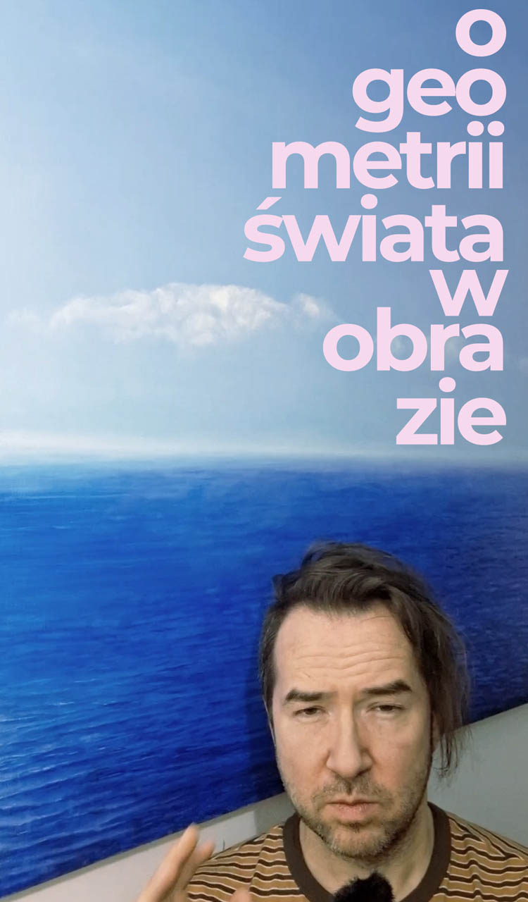 Thumbnail artykułu o malarstwie Tomasza Pilikowskiego przedstawiający horyzont morza i autora obrazu